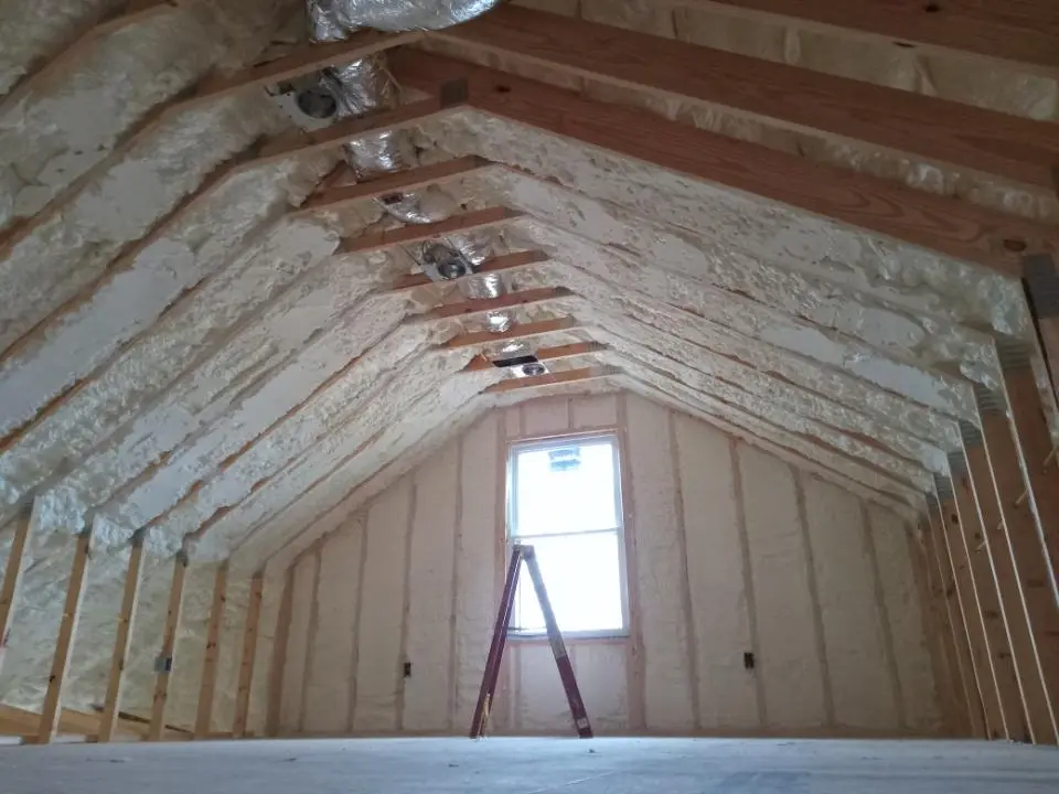 Spray foam roofing application for Crawl Space Insulation project in Larose